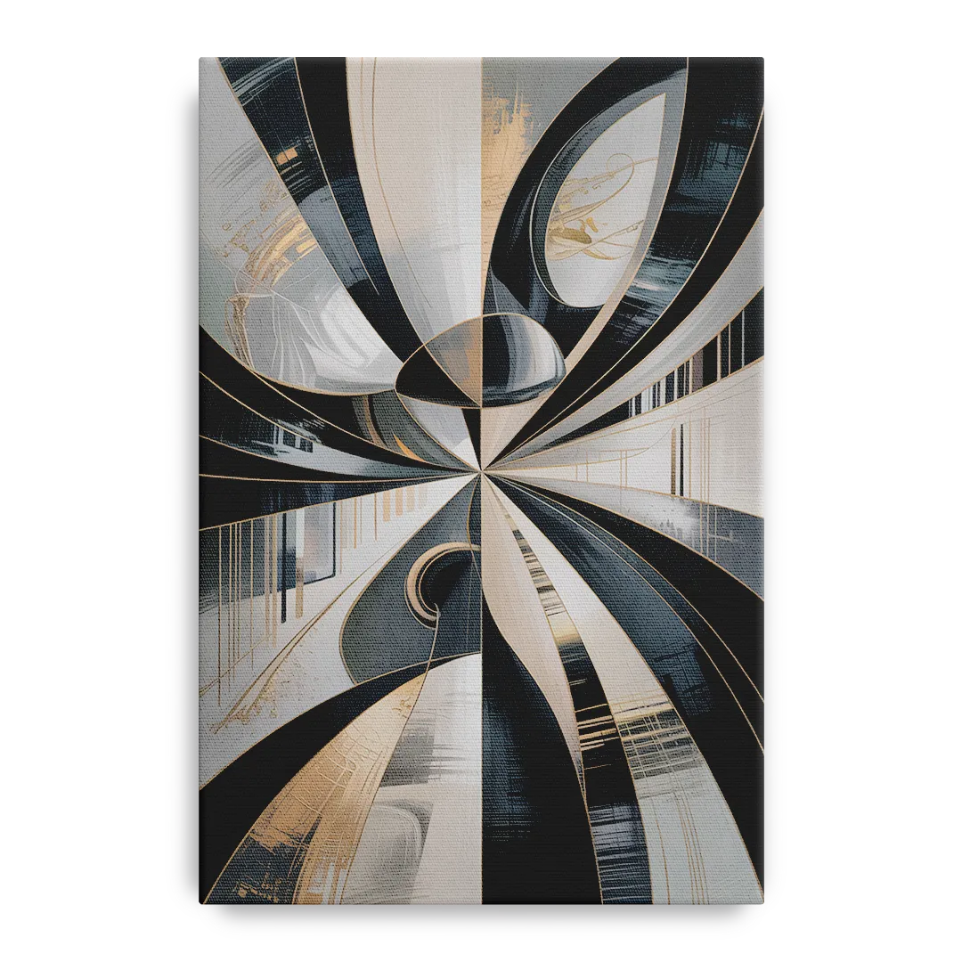 Elegant Mystery Black and Grey Abstract Front - Canvas Wall Art