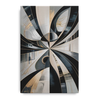Elegant Mystery Black and Grey Abstract Front - Canvas Wall Art