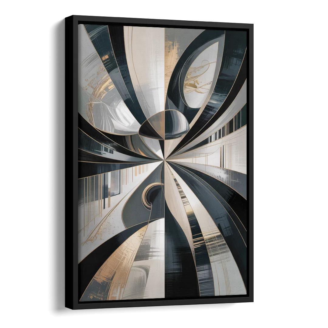 Elegant Mystery Black and Grey Abstract Side - Black Canvas Wall Art