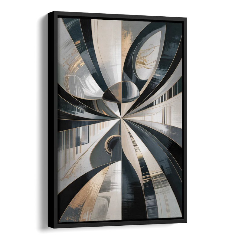 Elegant Mystery Black and Grey Abstract Side - Black Canvas Wall Art