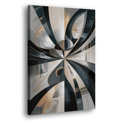 Elegant Mystery Black and Grey Abstract Side - Canvas Wall Art