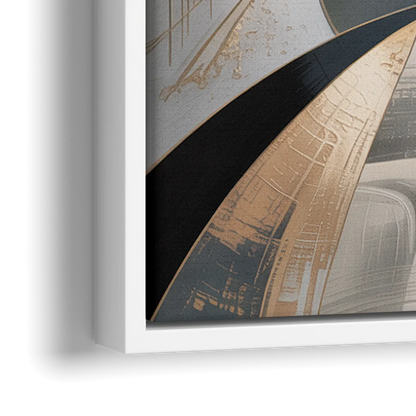 Elegant Mystery Black and Grey Abstract - Close-Up White Frame Canvas
