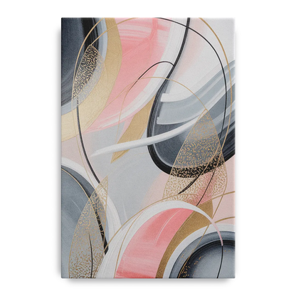 Elegant Opulence Pink and Grey Abstract Front - Canvas Wall Art