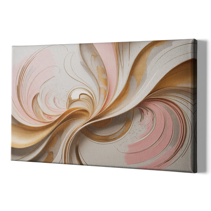 Elegant Radiance Pink and Gold Abstract - Canvas Print Art Sides