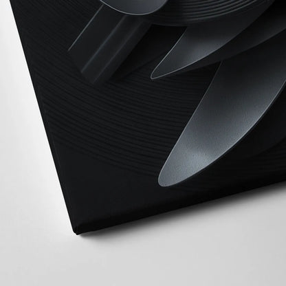 Elegant Vortex Swirl Black Abstract Canvas Close Up