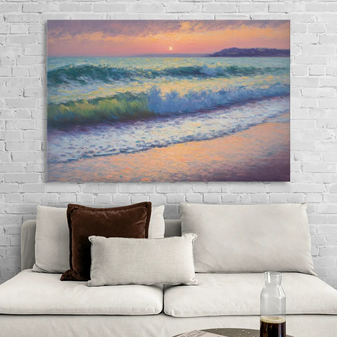 Elli Beach Sunset Sitting Room - Canvas Wall Art