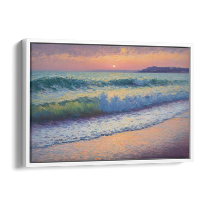 Elli Beach Sunset Side - White Canvas Wall Art