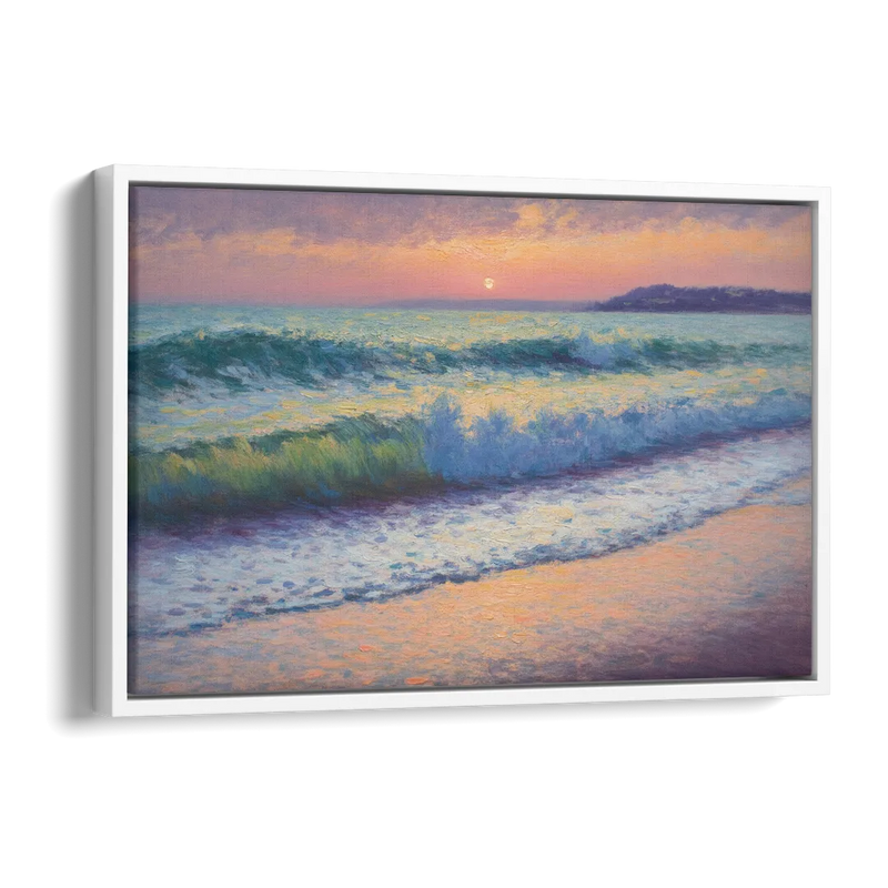 Elli Beach Sunset Side - White Canvas Wall Art