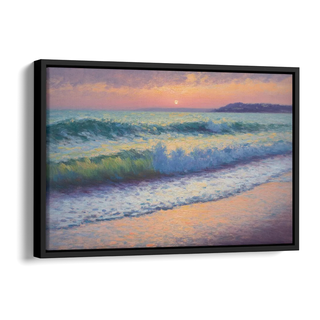 Elli Beach Sunset Side - Black Canvas Wall Art