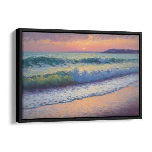 Elli Beach Sunset Side - Black Canvas Wall Art