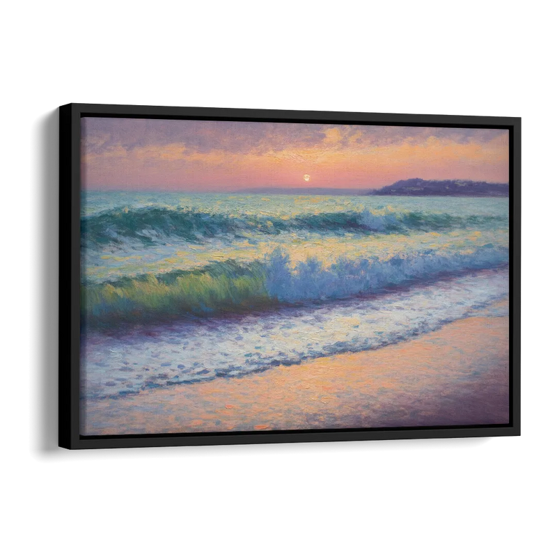 Elli Beach Sunset Side - Black Canvas Wall Art