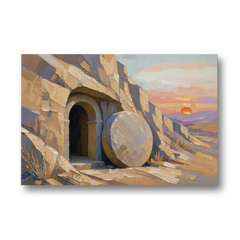 Empty Tomb Painting with Stone Rolled Away - Canvas Wall Art - Front