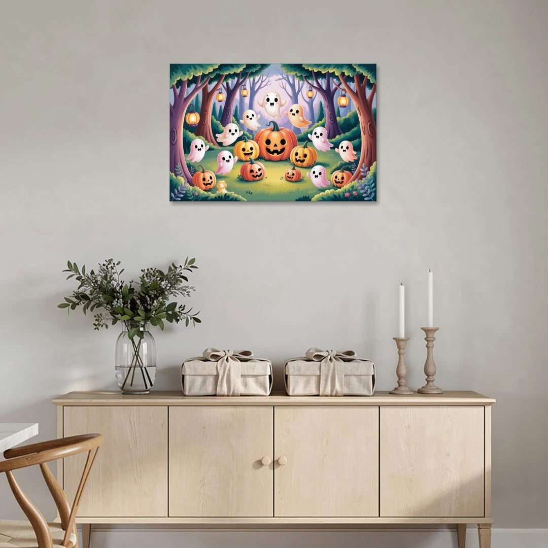 Enchanted Forest Cute Halloween - Canvas Wall Art - Coffee Table - 36x24