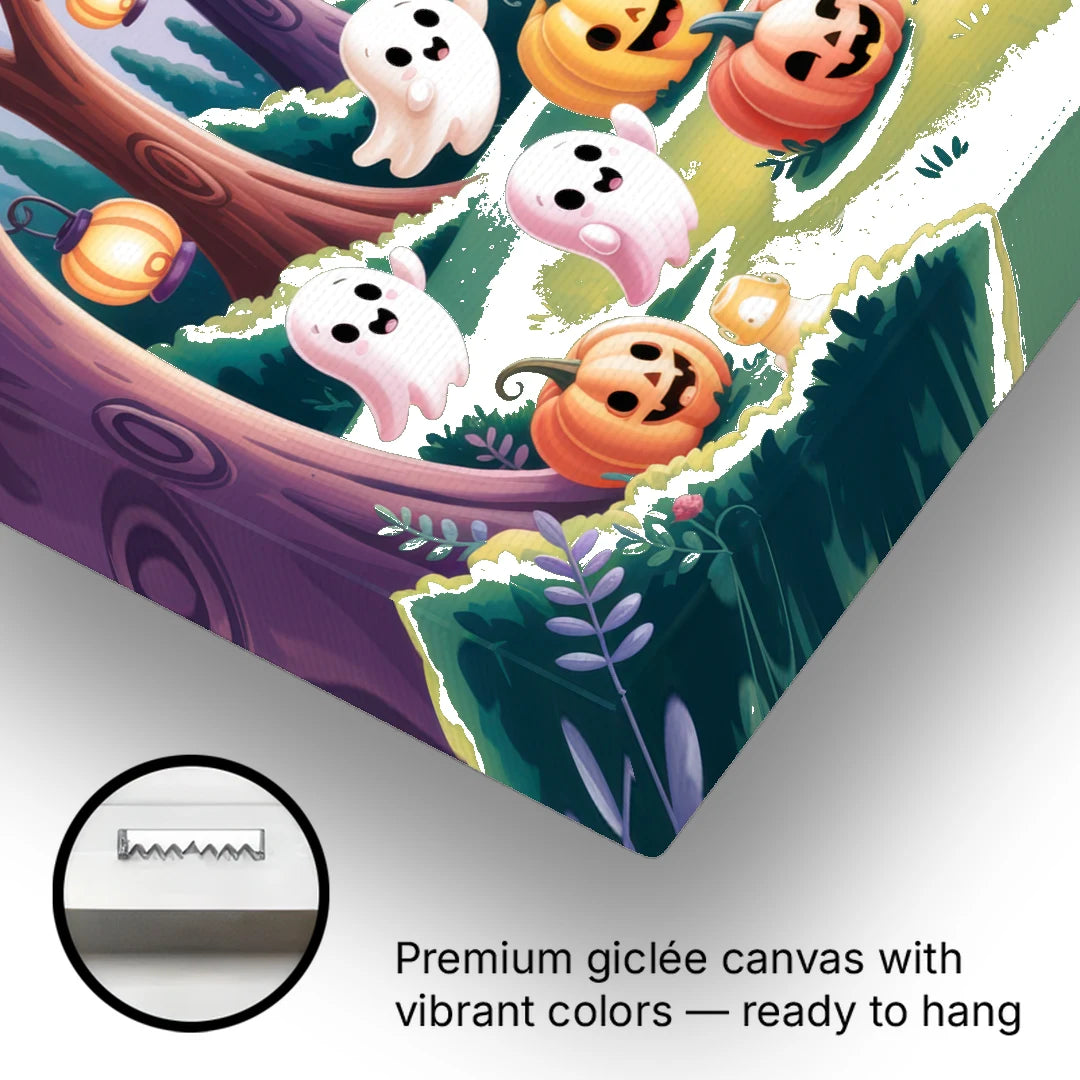 Enchanted Forest Cute Halloween - Canvas Wall Art - Gallery Wrap Corner