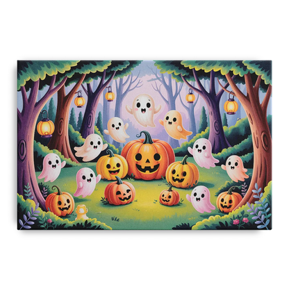 Enchanted Forest Cute Halloween Front - Canvas Wall Art