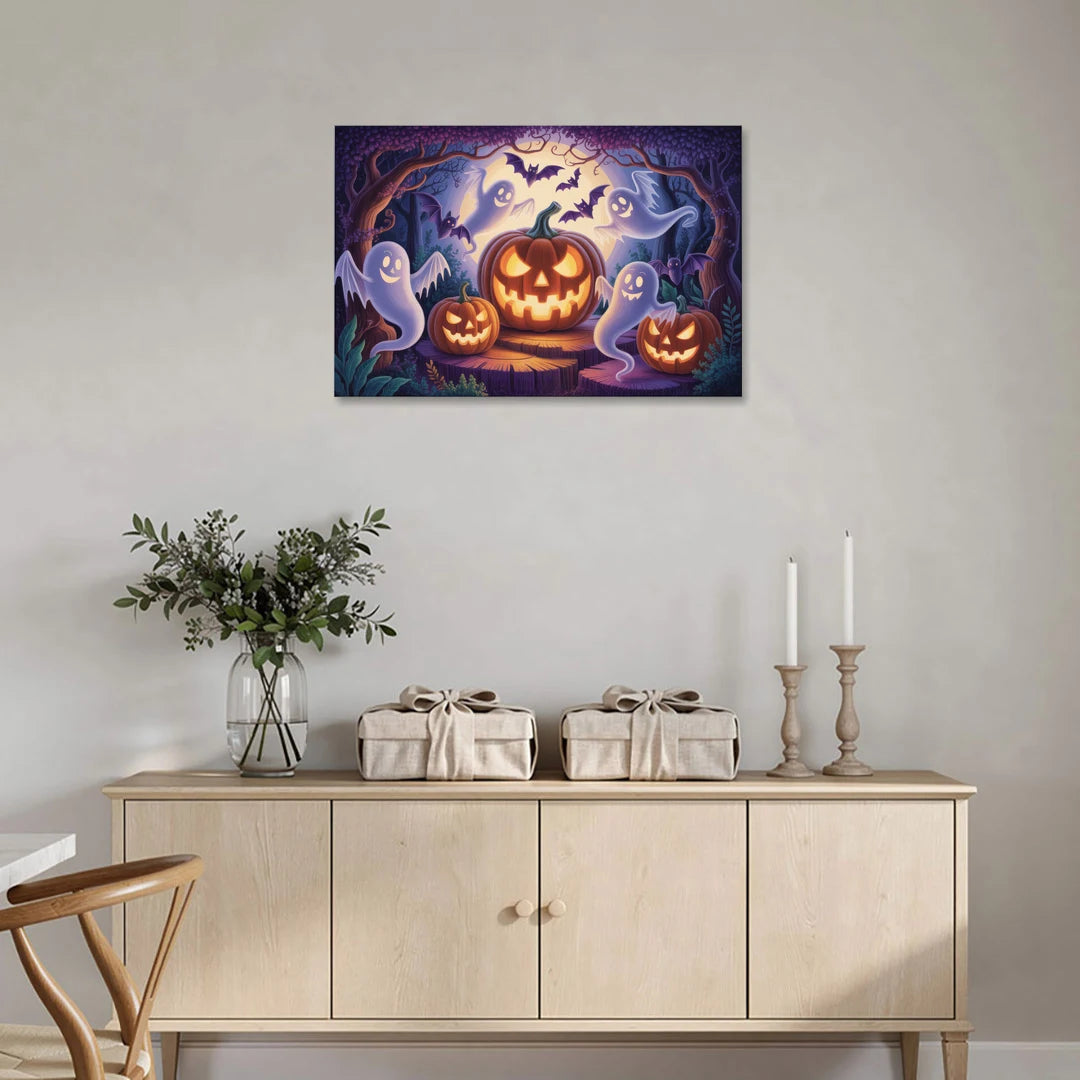Enchanted Forest Halloween Scene - Canvas Wall Art - Coffee Table - 36x24