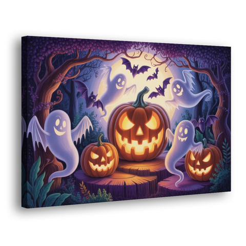 Enchanted Forest Halloween Scene - Canvas Wall Art - Side