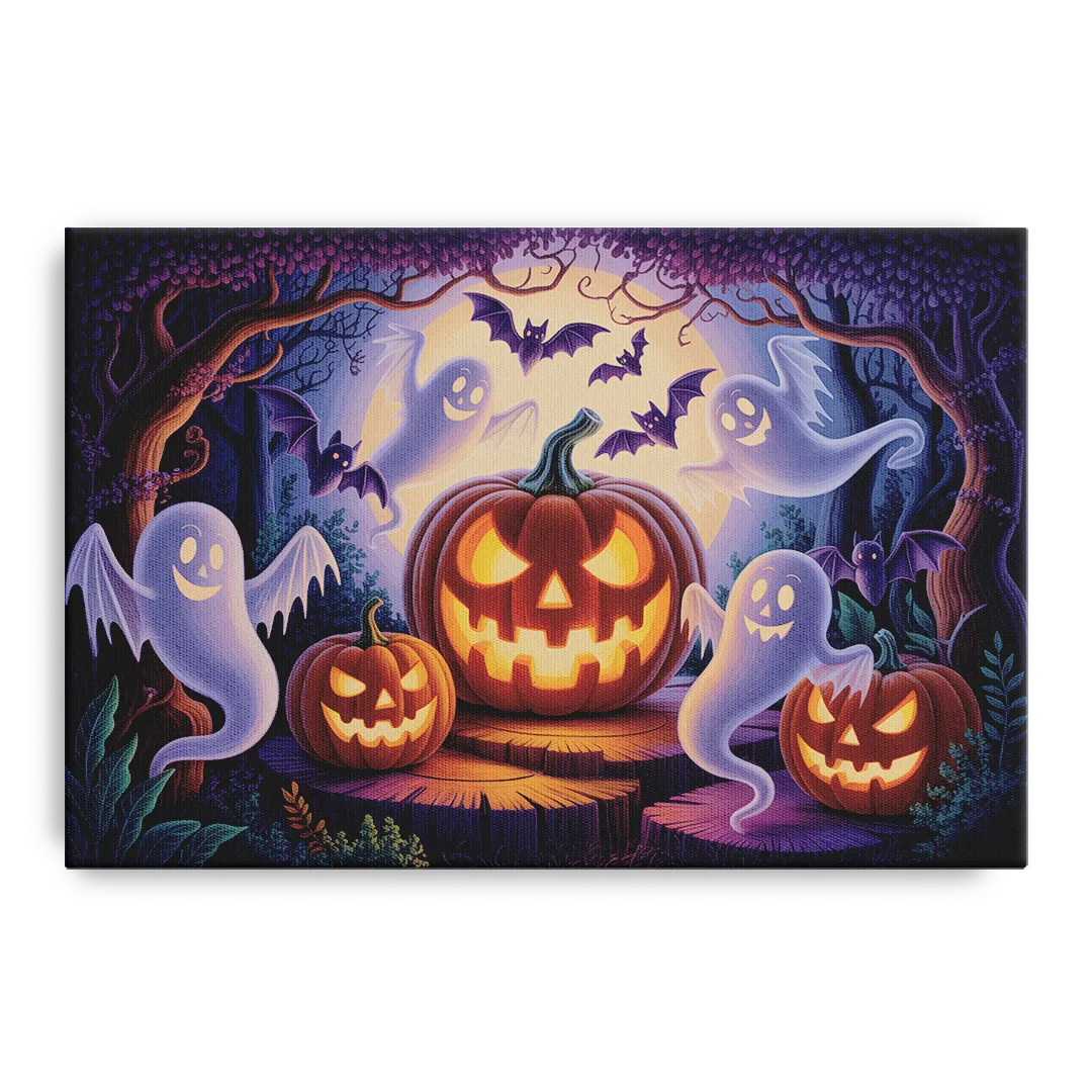 Enchanted Forest Halloween Scene - Canvas Wall Art