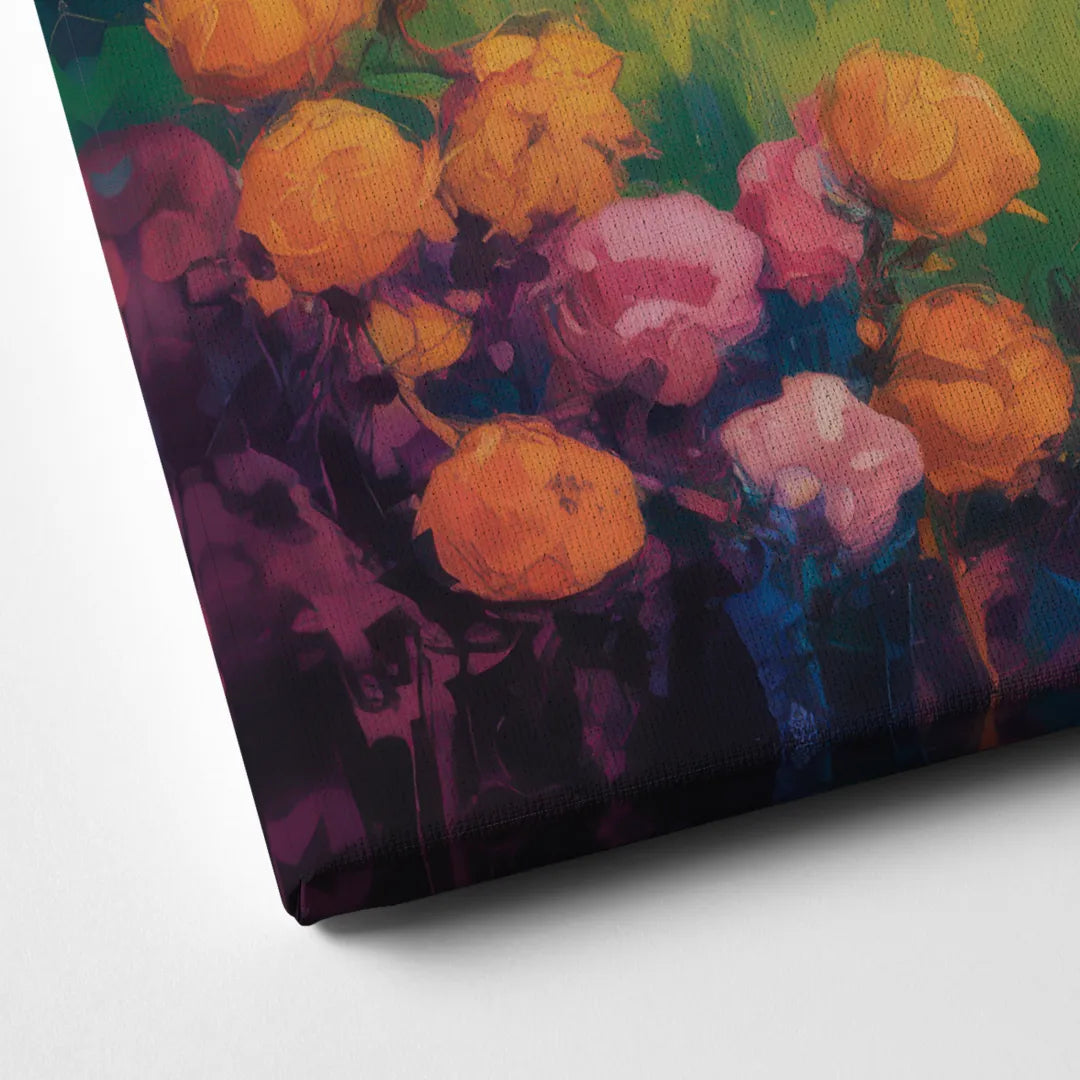 Enchanted Highland Cow Glass Look Canvas Close Up