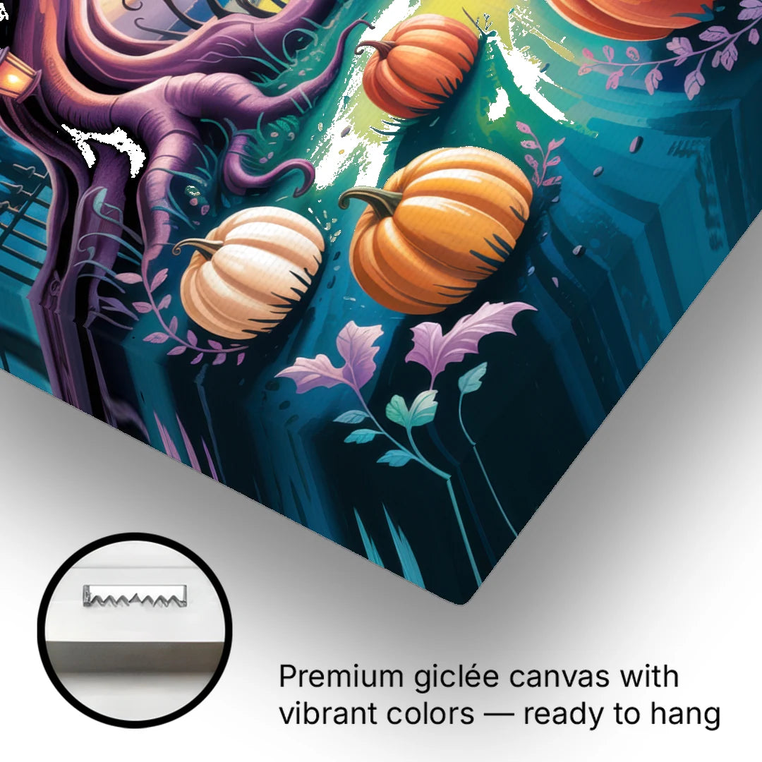 Enchanted Night Mystical Halloween - Canvas Wall Art - Gallery Wrap Corner