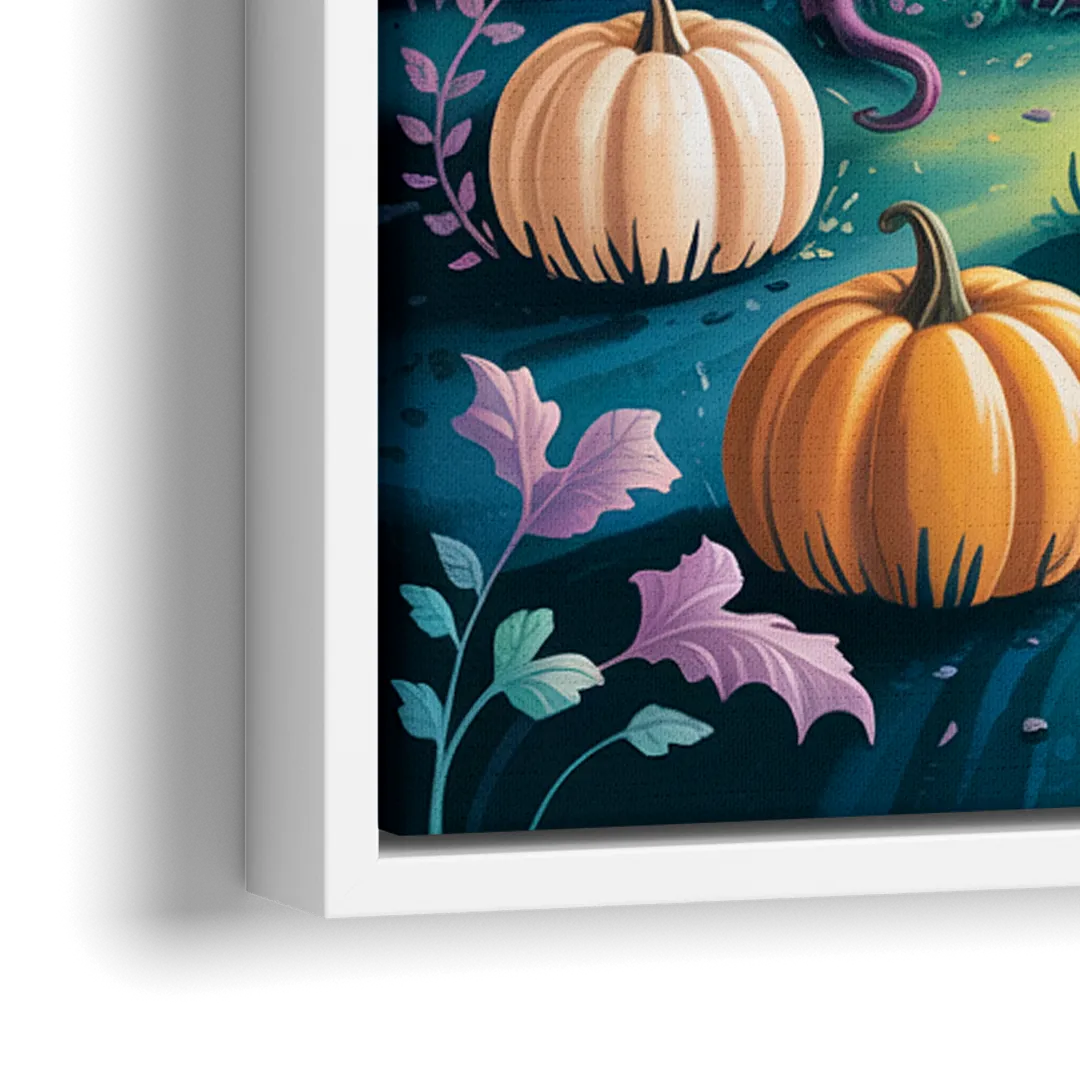 Enchanted Night Mystical Halloween - Close-Up White Frame Canvas