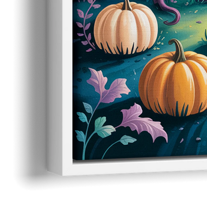 Enchanted Night Mystical Halloween - Close-Up White Frame Canvas