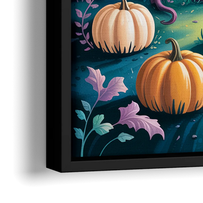 Enchanted Night Mystical Halloween - Close-Up Black Frame Canvas