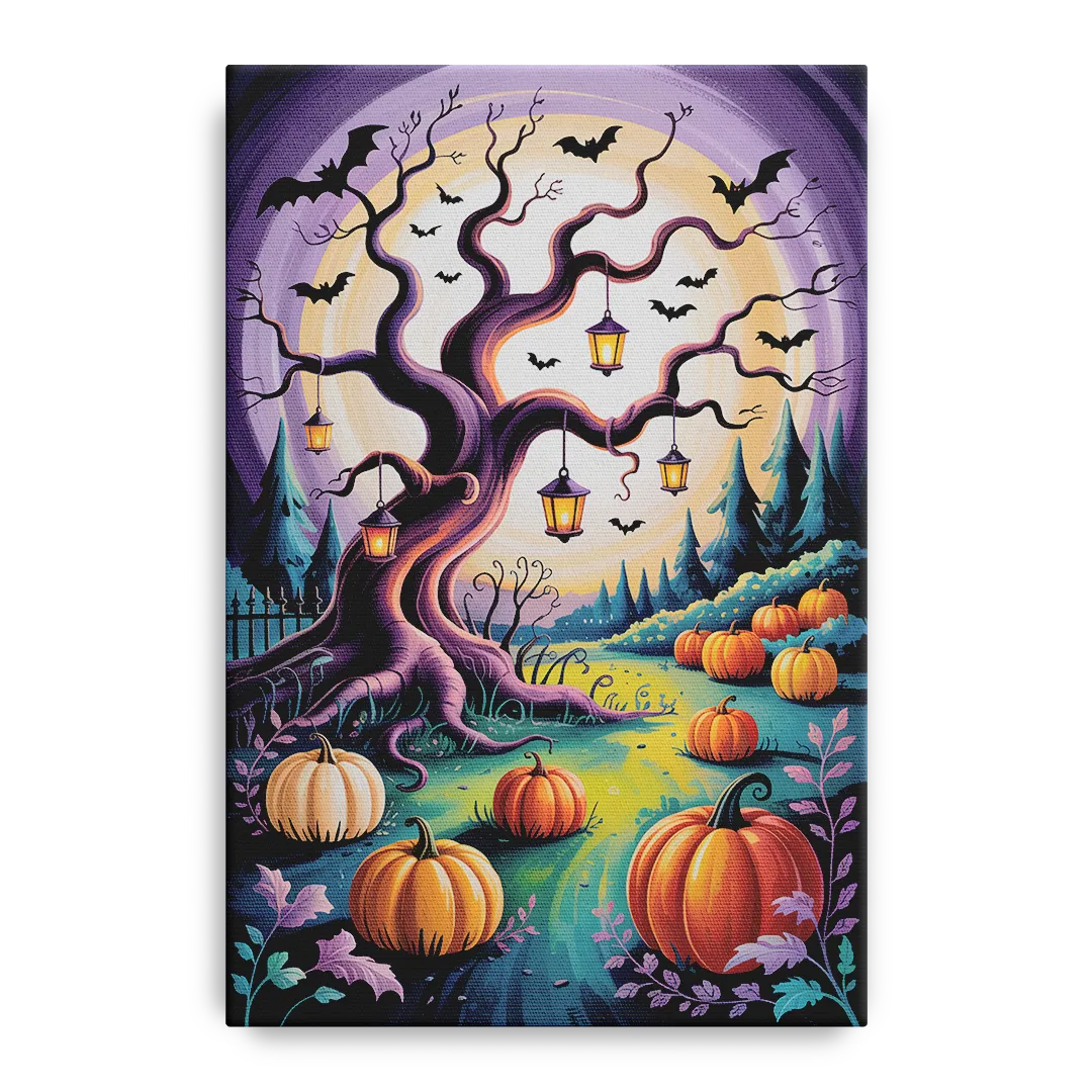 Enchanted Night Mystical Halloween Front - Canvas Wall Art