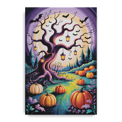 Enchanted Night Mystical Halloween Front - Canvas Wall Art