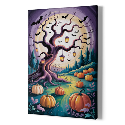 Enchanted Night Mystical Halloween - Canvas Print Art Sides