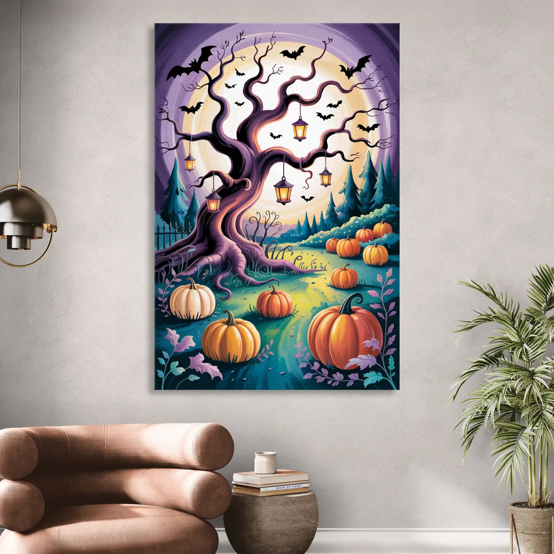 Enchanted Night Mystical Halloween Sitting Room - Canvas Wall Art