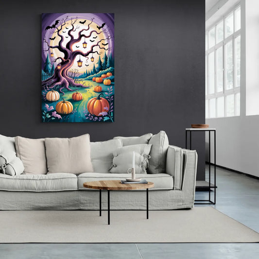 Enchanted Night Mystical Halloween - Canvas Wall Art Living Room