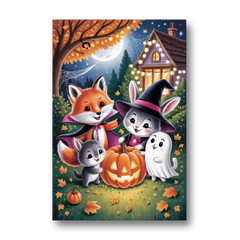 Enchanting Animals Festivity Cute Halloween - Canvas Wall Art - Front