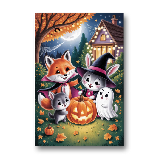 Enchanting Animals Festivity Cute Halloween - Canvas Wall Art - Front