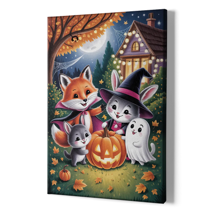 Enchanting Animals Festivity Cute Halloween - Canvas Print Art Sides
