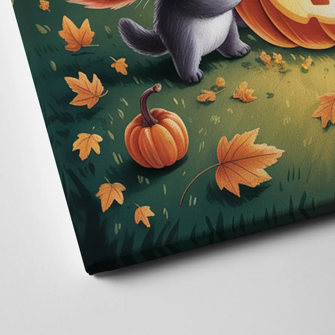 Enchanting Animals Festivity Cute Halloween Canvas Close Up