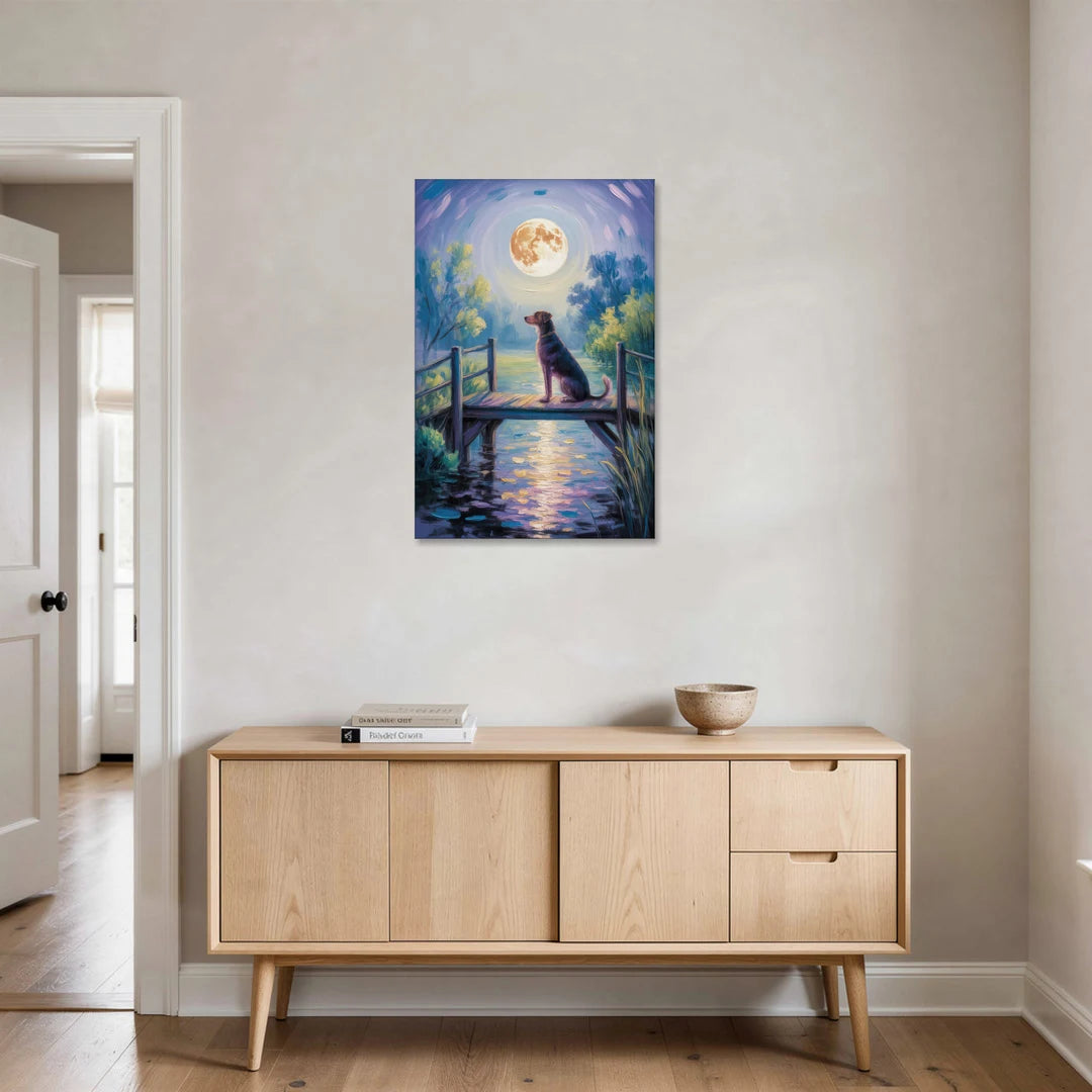 Enchanting Dog and Moon - Canvas Wall Art - Coffee Table - 24x36