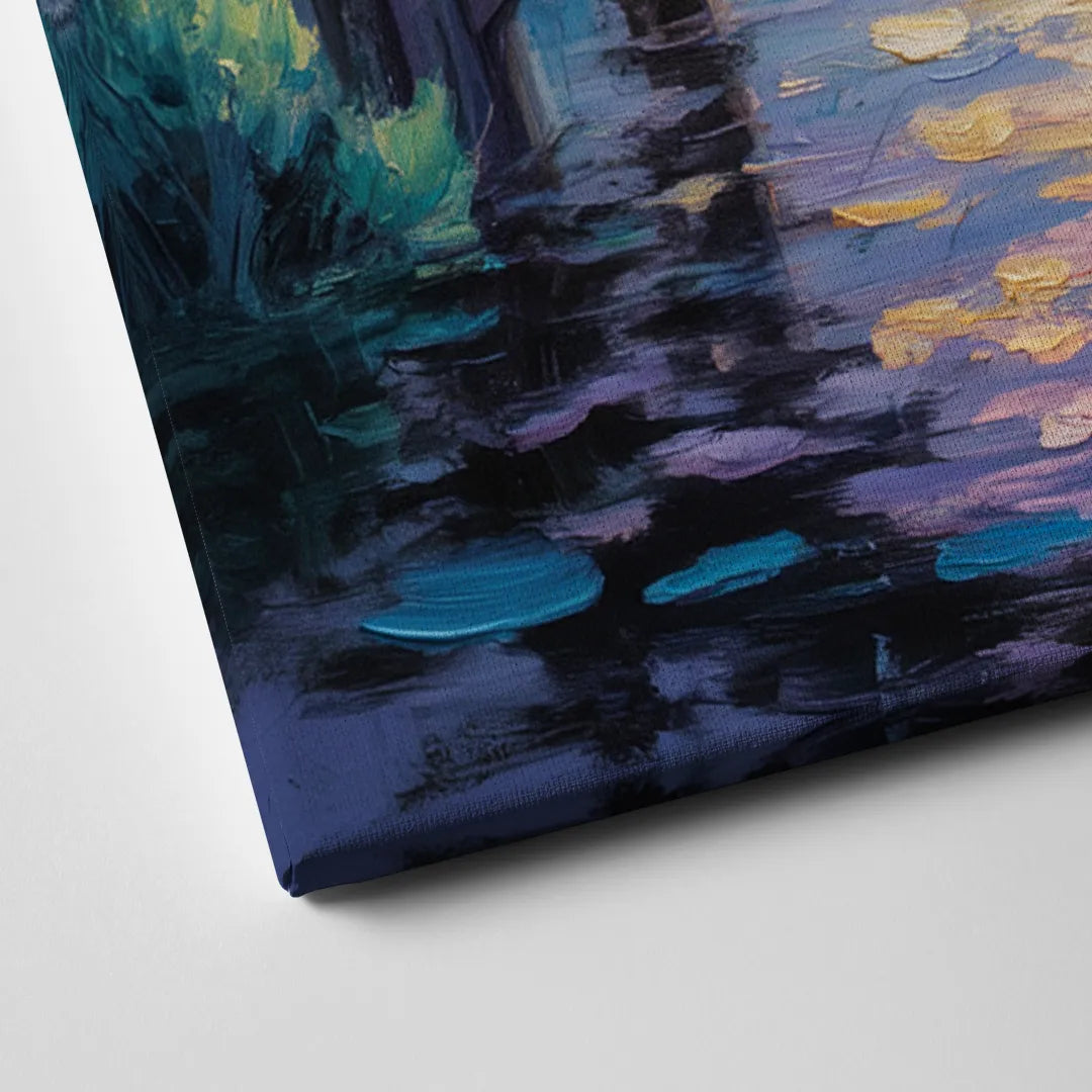 Enchanting Dog and Moon Canvas Close Up