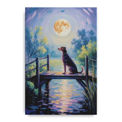 Enchanting Dog and Moon Front - Canvas Wall Art