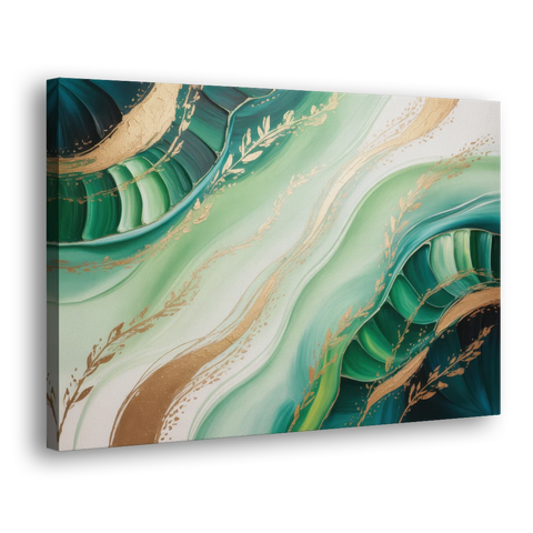 Enchanting Forest Green Abstract - Canvas Wall Art - Side