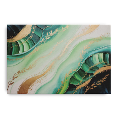 Enchanting Forest Green Abstract - Canvas Wall Art