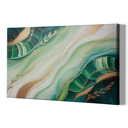 Enchanting Forest Green Abstract - Canvas Print Art Sides