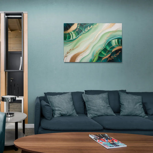 Enchanting Forest Green Abstract - Canvas Wall Art Living Room