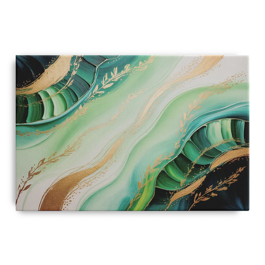 Enchanting Forest Green Abstract Front - Canvas Wall Art