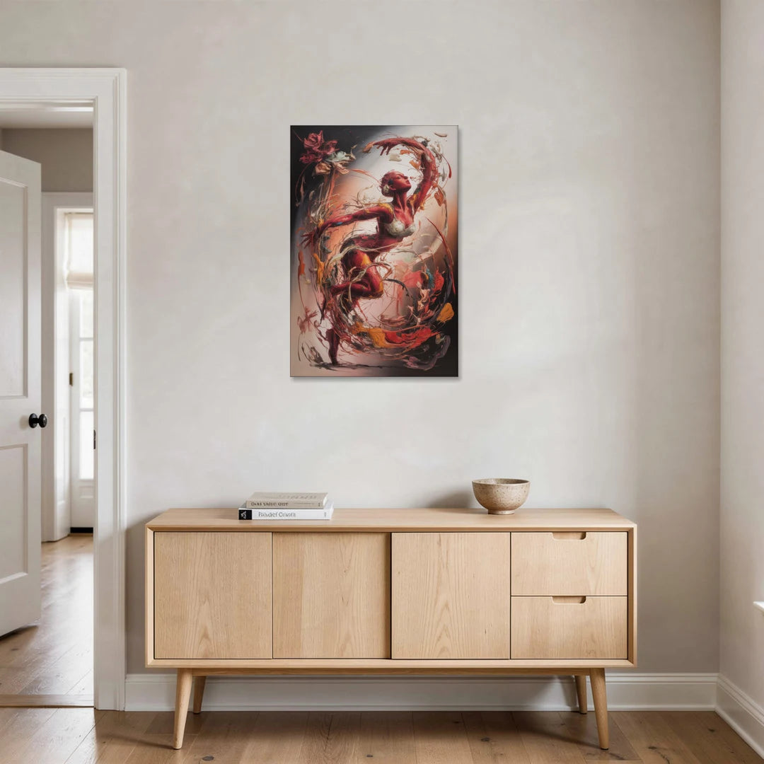 Energetic Harmony Red Abstract - Canvas Wall Art - Coffee Table - 24x36