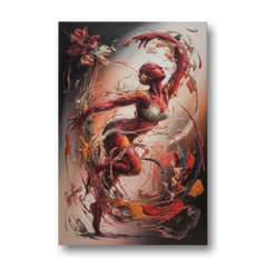 Energetic Harmony Red Abstract - Canvas Wall Art - Front