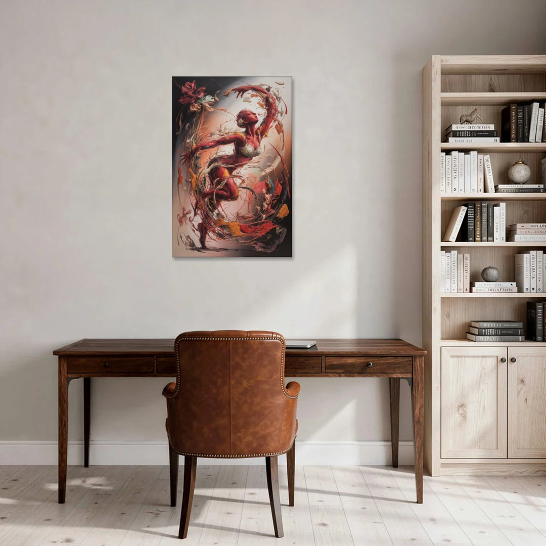 Energetic Harmony Red Abstract - Canvas Wall Art - Office - 24x36