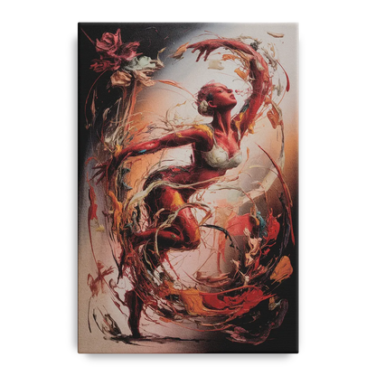Energetic Harmony Red Abstract - Canvas Wall Art