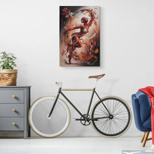Energetic Harmony Red Abstract - Canvas Wall Art Living Room