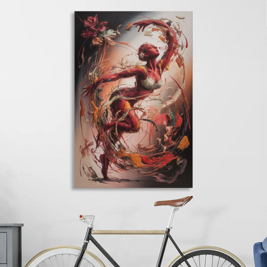Energetic Harmony Red Abstract Living Room - Canvas Wall Art